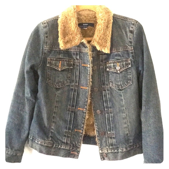gap jean jacket with fur